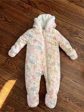 First Wish Baby Hooded Animal Print Snowsuit 9-12 Months